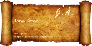 Jóna Áron névjegykártya